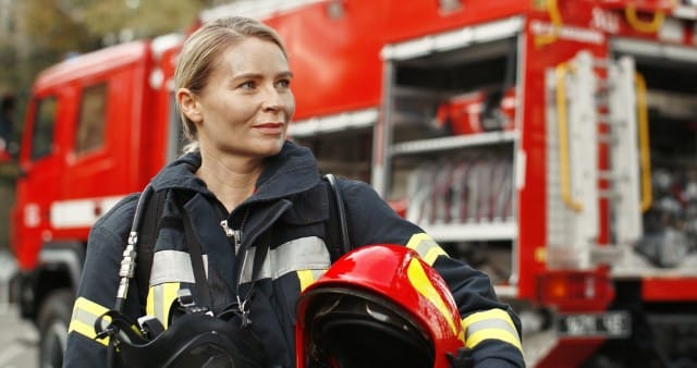 A Firefighter Wearing Wool