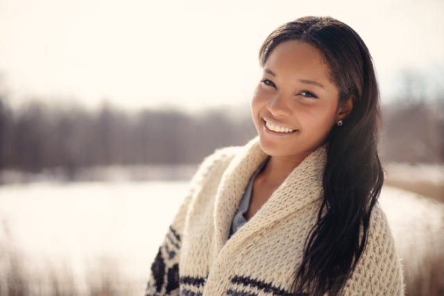 Woman Wearing Wool Sweater