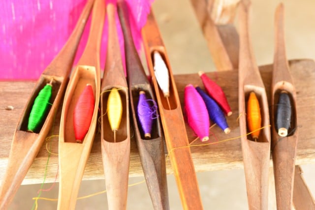 A Shuttle or a Yarn Bobbin Used for Weaving on a Loom