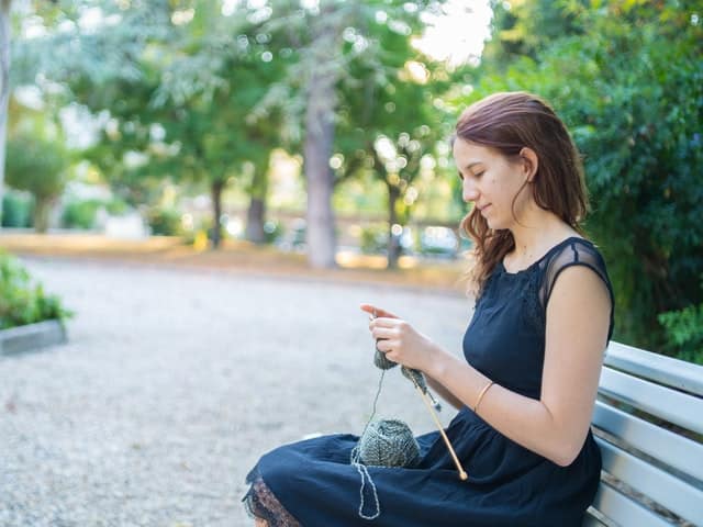 Woman Knitting